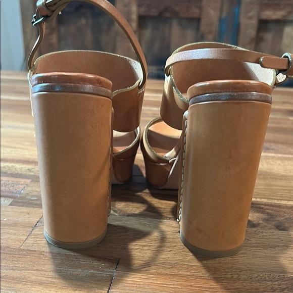 Chloe Tan Platform Sandals with Chunky Heel size 8 - Picture 7 of 15